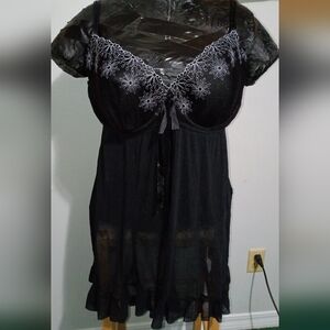 Cacique Black and White Lace Chemise